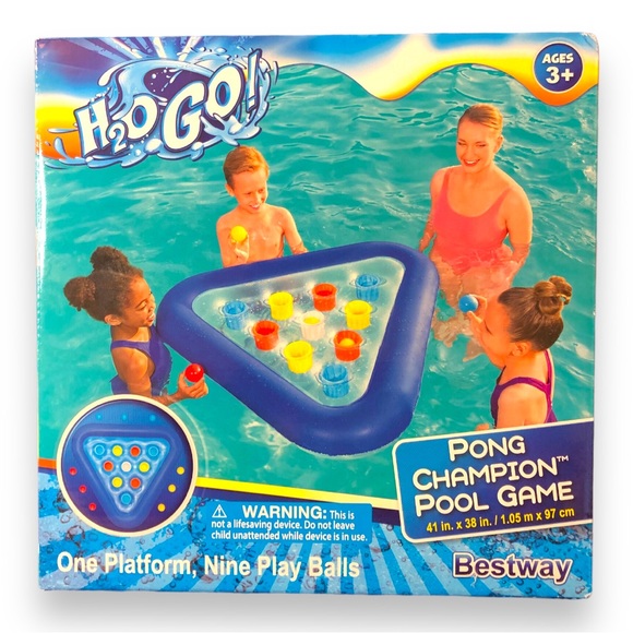 H2O Go Inflatable Pool Ball Game Beer Pong Pool Inflatable Floaty for 3+ NWT - Picture 2 of 6